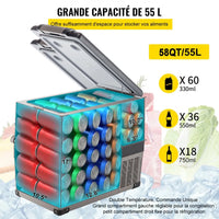 Mini Réfrigérateur Frigo 55L Portable pour Voiture