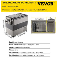 Mini Réfrigérateur Frigo 55L Portable pour Voiture